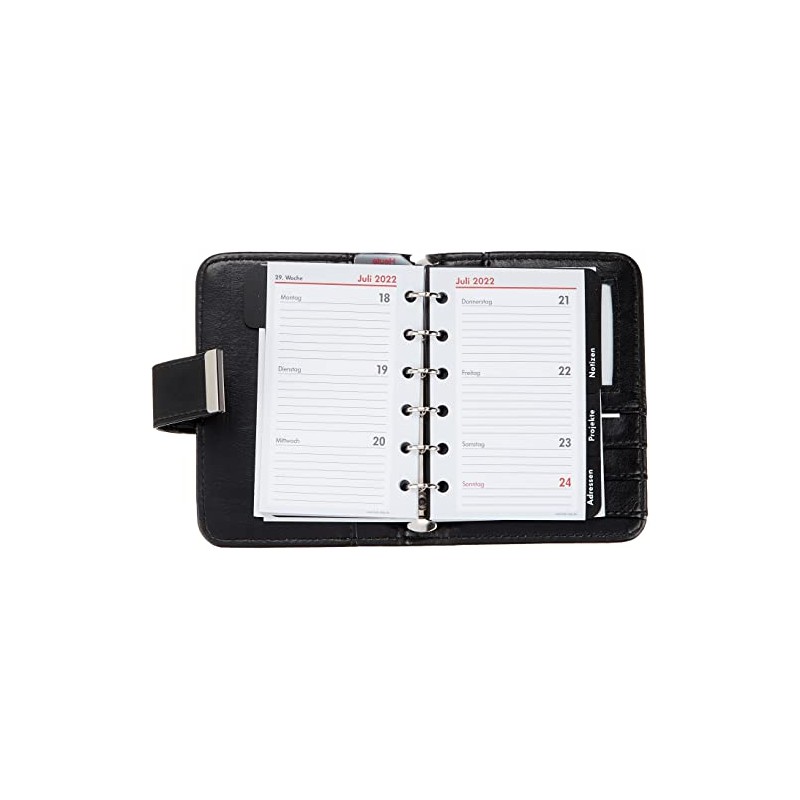 Classic A7 Personal Organiser Soft Foil Black