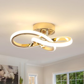 DELIPOP LED Ceiling Light, 22 W 2500 LM Creative Flower-Shaped LED Ceiling Light, Modern Gold Ceiling Light for Living Room, Kitchen, Bedroom, Hallway, Natural Light 4500 K