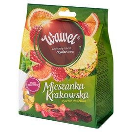 Wawel Mieszanka Krakowska Chocolate Covered Jelly Candy - Lemon Orange Pineapple and Raspberry Assortment 245g / 8.64oz Bag, Imported Polish Chocolates
