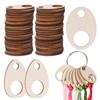 100 PCS Wood Thread Drops, with 2 Open Rings Teardrop