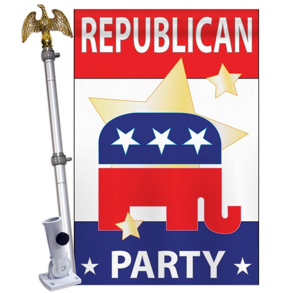 Breeze Decor Two Group HS108025-P2-02 Republican Party Flags of The