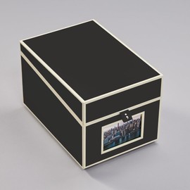 Black storage box for CDs and photos, practical, by Semikolon