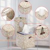 Sumnacon Tissue Box Cover Square Seagrass Tissue Box with Lid,