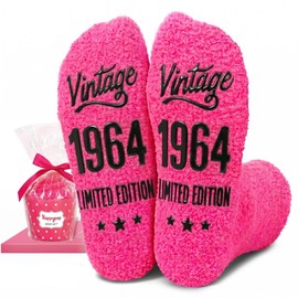 HAPPYPOP 61st Birthday Gifts for Women - 1964 Birthday Gifts Ideas, Best Gift for 61 Year Old Woman, Socks for 61 Year Old