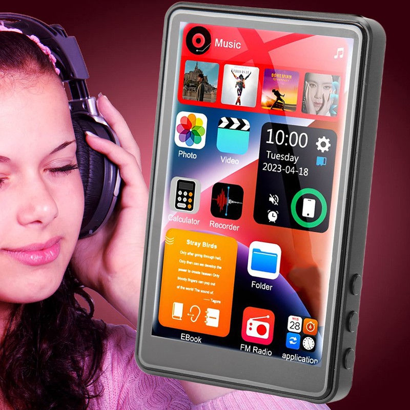 MP3 Player 4 Inch Full Touch Screen HD Noise Reduction