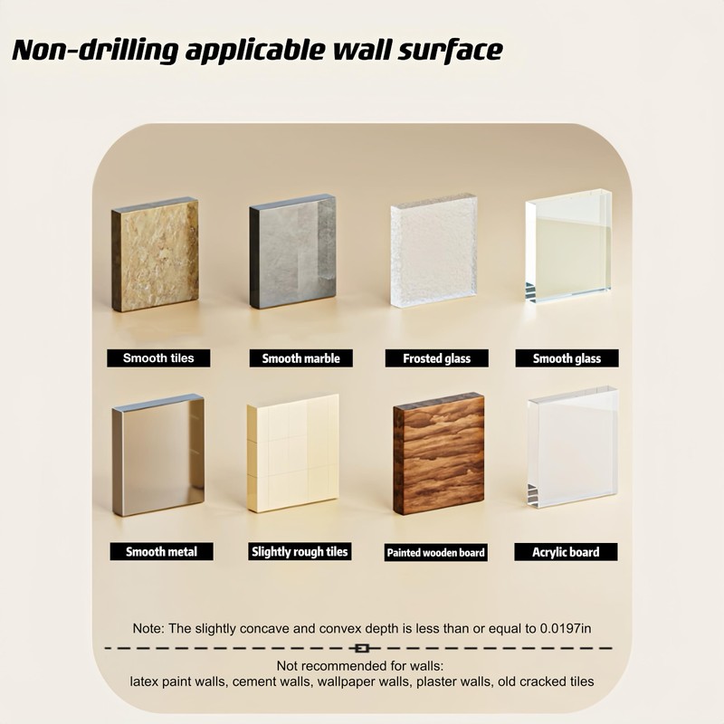 Suction Cup Shower Head Holder Wall Mount,No Drilling, Removable ,Height