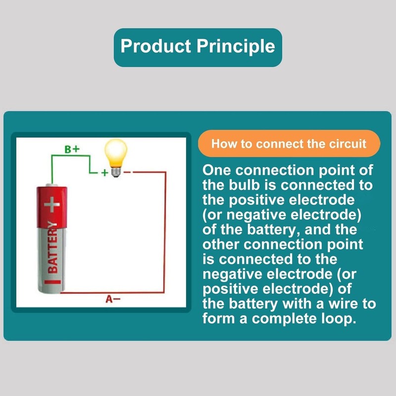 1 Pc Electrical Circuit Experiment Kit, Small Bulb Lights Up