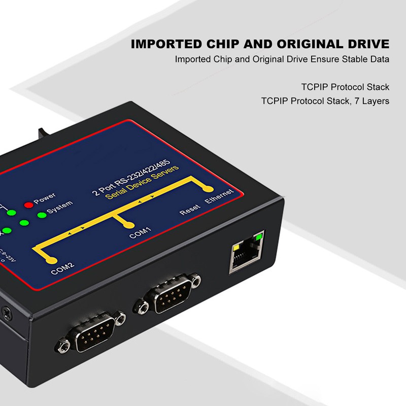 Serial Device Server Dual Port RS232 485 422 to Ethernet