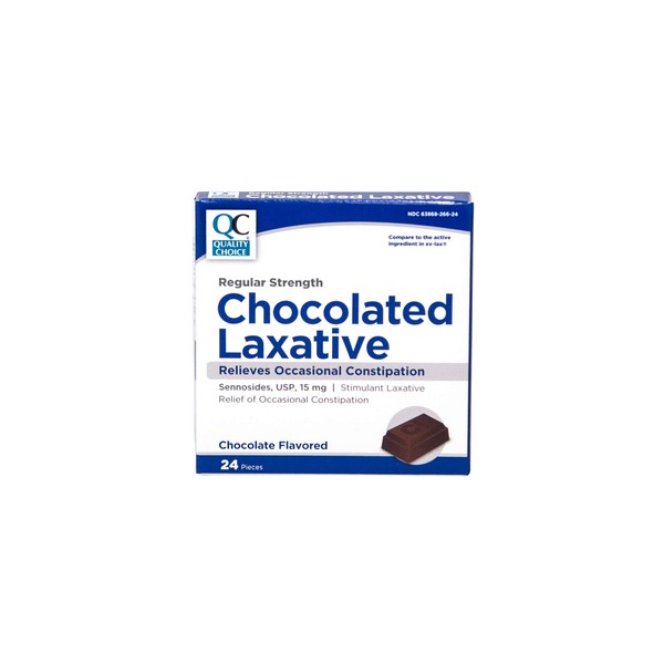 Quality Choice Regular Strength Chocolate Laxative 24 Count Each (3)