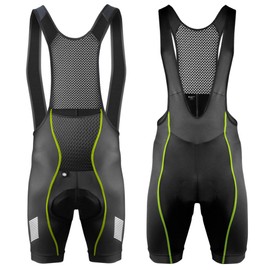 AERO|TECH|DESIGNS | Men's USA Elite Padded Cycling Bib-Shorts | Standard Inseam | 3X-Large | Safety Yellow