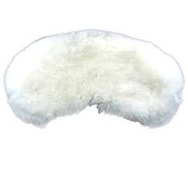 MinkgLove Rex Rabbit Eye Mask, Velvety Soft Plush Feeling, Luxurious Rich Silk Lining, Comfort Fit, Pearl White, Unisex, Hand Tailored, Premium Fur