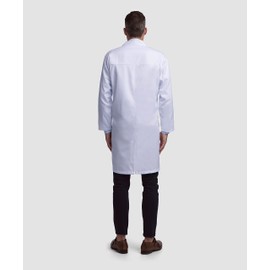 Professional Lab Coat, 100% Cotton, Unisex, 40 Inch Length Coat, White (Large)