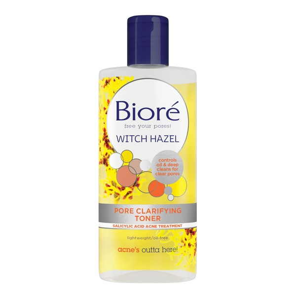 Bioré Witch Hazel Pore Clarifying Toner, with 2% Salicylic Acid for Acne Clearing and Balanced Skin Purification, 8 Ounce (HSA/FSA Approved)