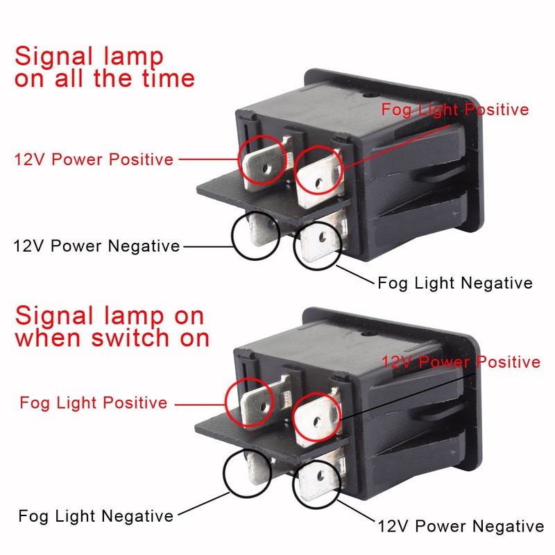 TOMALL Car Replacement Fog Light Toggle Switch DC 12V 35A
