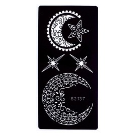 2 Sheets Sun and Moon Tattoo Stencil Star Tattoo Template S2137 2138