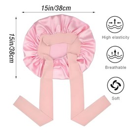 MYTOAU MYTOAU 2 Pcs Satin Sleep Cap,Silk Bonnet Satin Bonnet Large Silky Bonnet with Tie Band Hair Bonnet for Sleeping Adjustable Bonnet Tie Bonnets Night Cap Sleep Cap Hair Wrap for Women Girls
