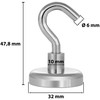 POPPSTAR 5 Pieces Magnet Hook (Clamping Force 36 kg, Diameter