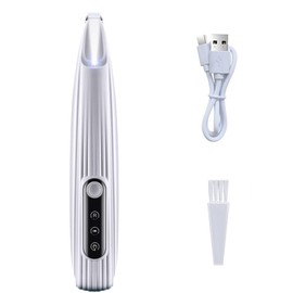 MAEELOU Rechargeable Pet Paw Trimmer with LED Light for Small Dogs - Precision Grooming Tool for Feet, Ears, and Face Hair （White）