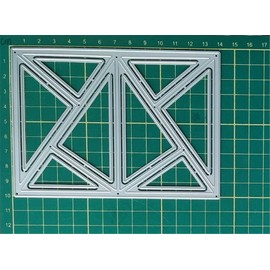 Mvchifay Cutting Dies for Card Making Metal Die-Cuts Scrapbooking Tool Hollow Frame DIY Craft Punch Template Embossing for Paper Album Decor (Big Triangle Rectangle frame-10.1x14cm)