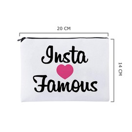 Small toiletry bag, cosmetic bag, make-up bag, toiletry bag with stylish print motifs for handbag, travel and holiday., Insta Famous (Multicolour) - LB00483