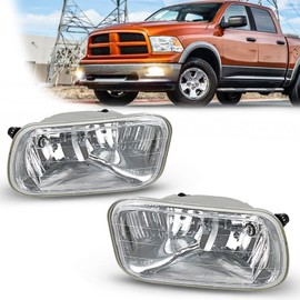 ENERBITIOUS Fog Lights Assembly for 2009-2012 Dodge Ram 1500, 2010-2018 Dodge Ram 2500 3500 Fog Light Compatible with H10 12V 42W Bulbs