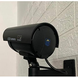 BW BW 1100B Outdoor Indoor Fake Dummy Imitation CCTV Security Camera with Blinking Flashing Light Bullet Shape Black