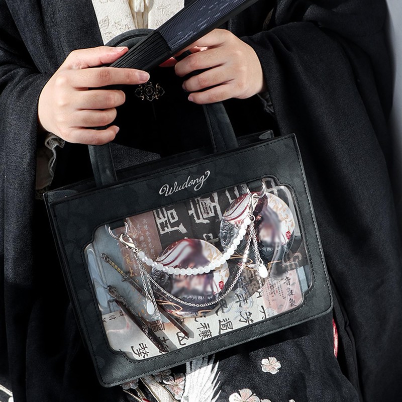 Flower Pattern Pain Bag, Black