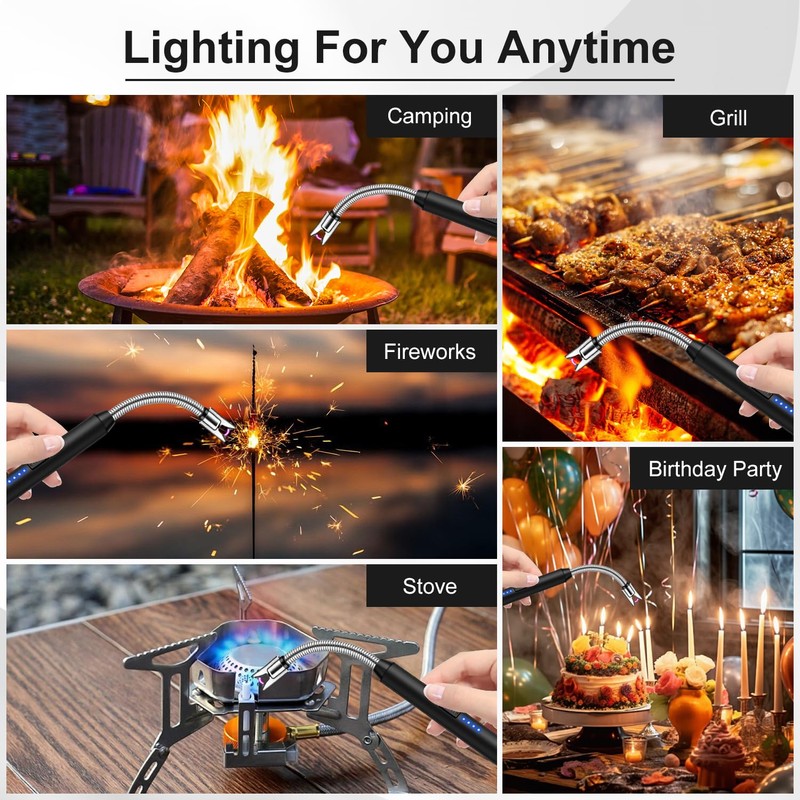 Upgraded 2 Pack Electric Candle Lighter with 360° Flexible Neck