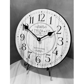 The Big Clock Store Gray Clocks | Ultra Quiet Quartz Mechanism | Hand Made in USA Beautiful Crisp Lasting Color | Comes in 8 Sizes (10-Inch, 2. Harbor White)