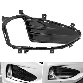 MotorFansClub Front Fog Light Cover Fit for Ford Edge 2019 2020 2021 Right Passenger Side Foglight Lamp Lower Bumper Bezel Frame with Chrome Trim