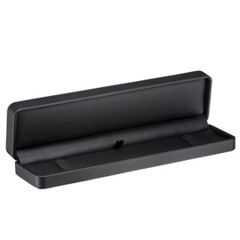 ALLURE - Rich Leatherette Bracelet Box, Premium Black Luxury Diamond Bracelet Case, Soft Velvet Interior. With Matching Black Interior Leather Ideal for Proposals, Engagement, Wedding Anniversary