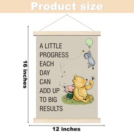 Tillfuru Vintage Winnie Wall Art Hanger, Inspirational Quotes Wall Art Decorations, Classic Winnie Wall Decor, for Nursery Classrooms Rooms Living Rooms 12x16 Inch
