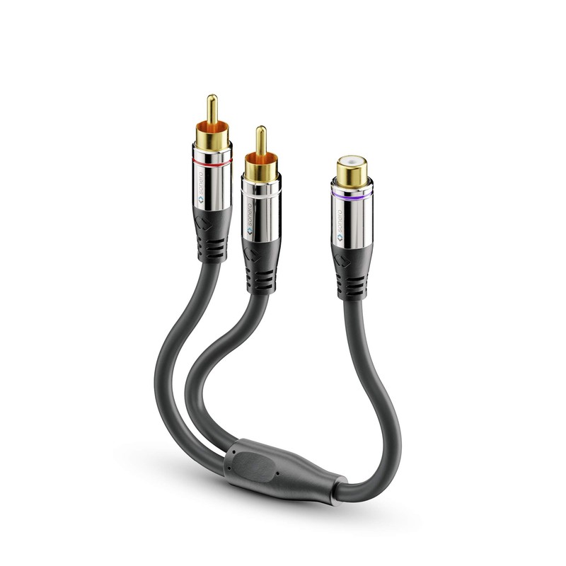 sonero® Premium Subwoofer Audio Adapter, 0,20m, 2x Cinch Stecker auf