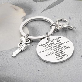 Funny Police Officer Gift Rude Police Officer Keychain Vocabulary At Work Police Officer Gift (Police Officer -K CA)