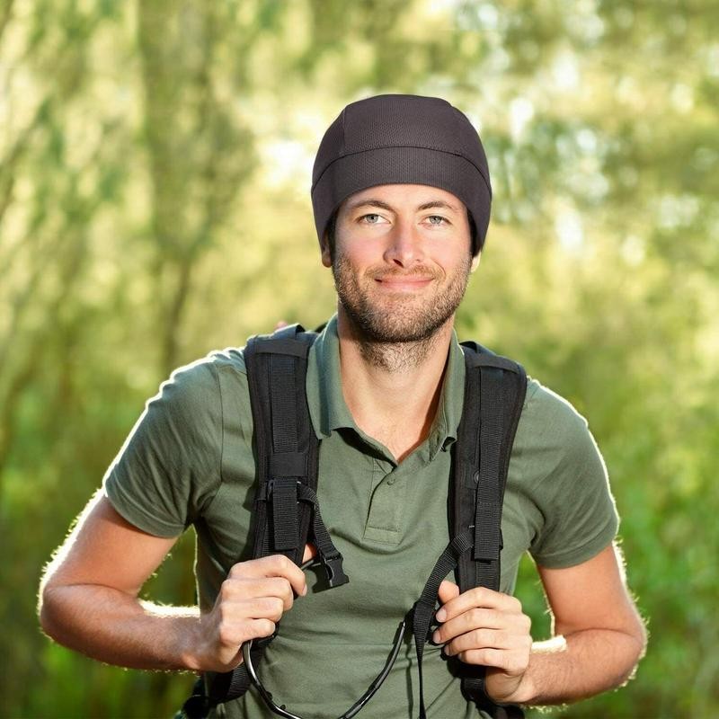 Men Womens Cooling Skull Caps Helmet Liner Beanie Cap Sweat