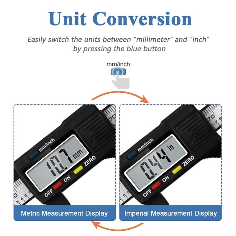 Mesee Digital Caliper, 150mm/ 6 Inch Accuracy LCD Digital Vernier