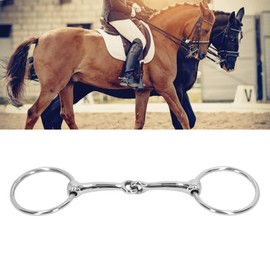 Natudeco Horse Mouth Bit 125mm Stainless Steel Loose Snaffle Bit Jointed O Ring Bit Anti Biting Mouth Bit Equestrian Supplies for Professionals and Beginners