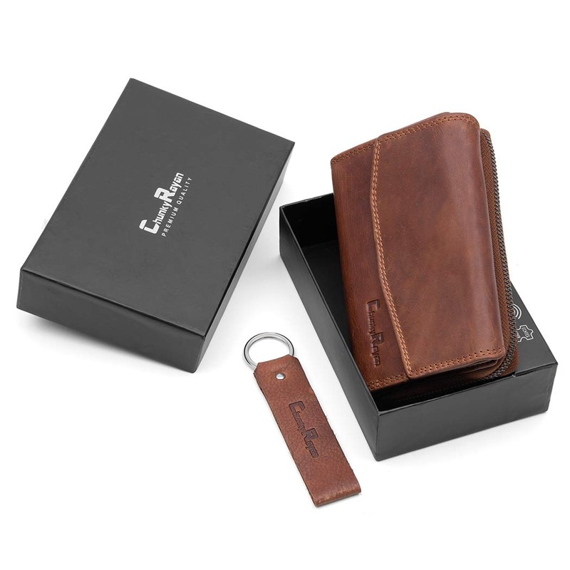 Chunkyrayan Genuine Leather Women's Purse, High-Quality, Vintage, RFID Protection, Includes