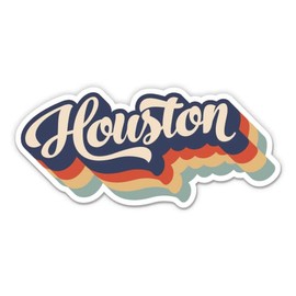Squiddy Houston Texas Layered Retro Style - Vinyl Sticker Decal for Phone, Laptop, Water Bottle (3" Wide)