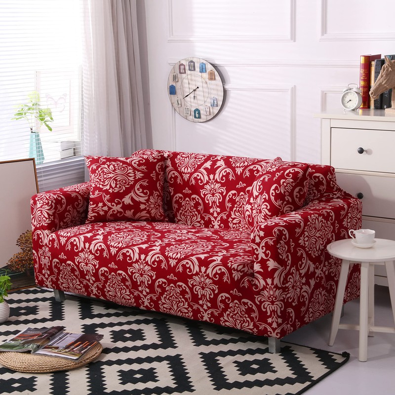 AURLOE Printed Sofa Cover Stretch Couch Covers Set Patterned Loveseat