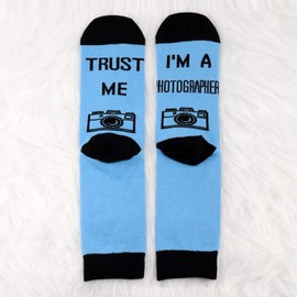 MBMSO 2 Pairs Trust Me I'm a Photographer Socks Funny Photography Gifts for Photographers Photography Lovers Gifts (Photographer Socks)