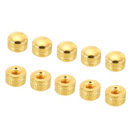 PATIKIL M5x0.8 Cap Nut, 15 Pack Acorn Nut Screw Knob Cap Insert Bolt Cover Female Thread Knurled Hardware Fittings Lamp Light Fixtures Electrophoretic Gold