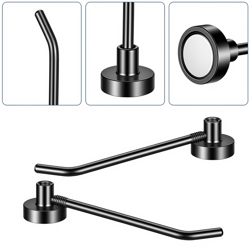 FNANJWQ 6 Pcs Magnetic Hooks, 2.6 Inch Neodymium Magnet Hooks