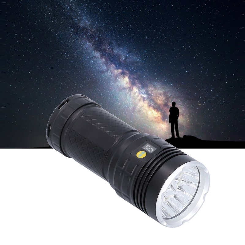LED Flashlight XMT6 LED 15000lm USB Rechargeable IP65 Waterproof Outdoor