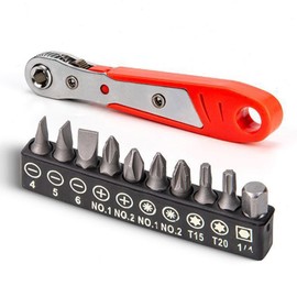 Ratchet Screwdriver Mini Screwdriver Set Right Angle Phillips Magnetic Screwdriver Pocket Screwdriver Bit Set Low Profile Pocket Screwdriver for Tight Space Cool Gadgets Gifts for Men Husband Dad