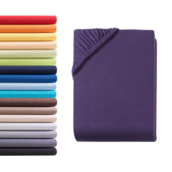 Hometex Premium Textiles Fitted Sheet, 90–100 x 200 cm, Jersey