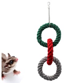 1 Pack Hanging Three-Ring Climbing Toys, Swing Toys, Hamster Toys, Cage Accessories for Hamster Squirrel Chinchilla Parrots (Style 2, One Size)