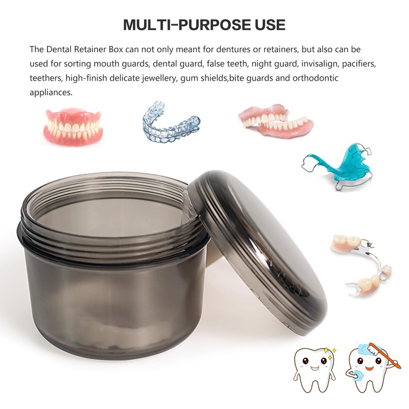 Uouovo Upgraded Large Denture Bath Box Cup No-Leak Denture case