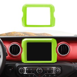 RT-TCZ Navigation Screen Panel Frame Trim Cover GPS Touch Decoration 8.4 inch ABS Interior Accessories for Jeep Wrangler JL 2018 2019 2020 2021 Rubicon Green