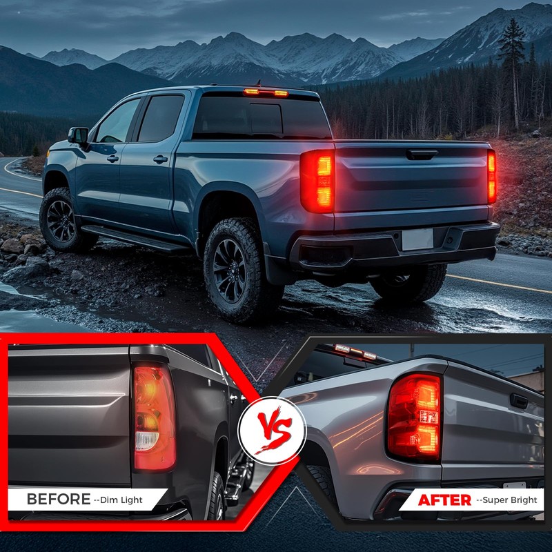 SHINEHOME Tail Light Assembly Compatible with 2016-2019 Chevy Silverado 1500